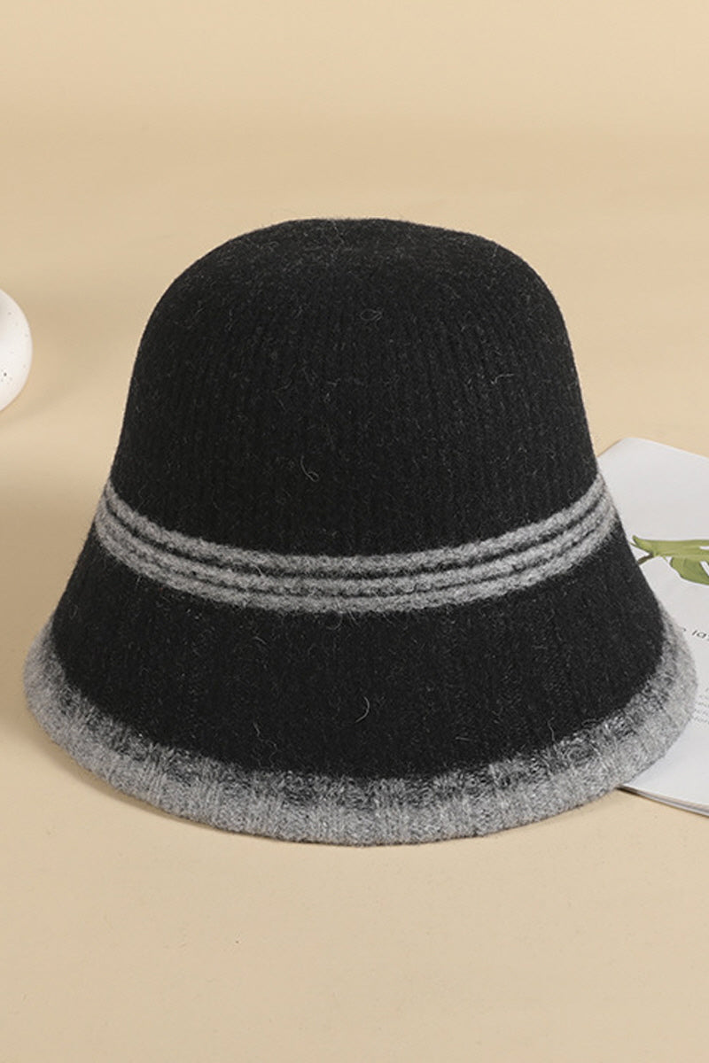 WOMEN RETRO WARM KNIT FELT HAT BUCKET HAT