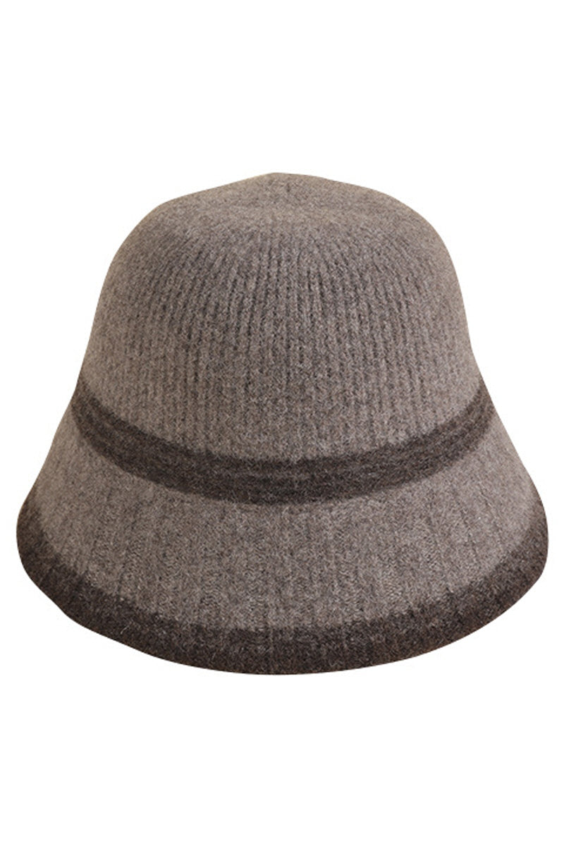 WOMEN RETRO WARM KNIT FELT HAT BUCKET HAT