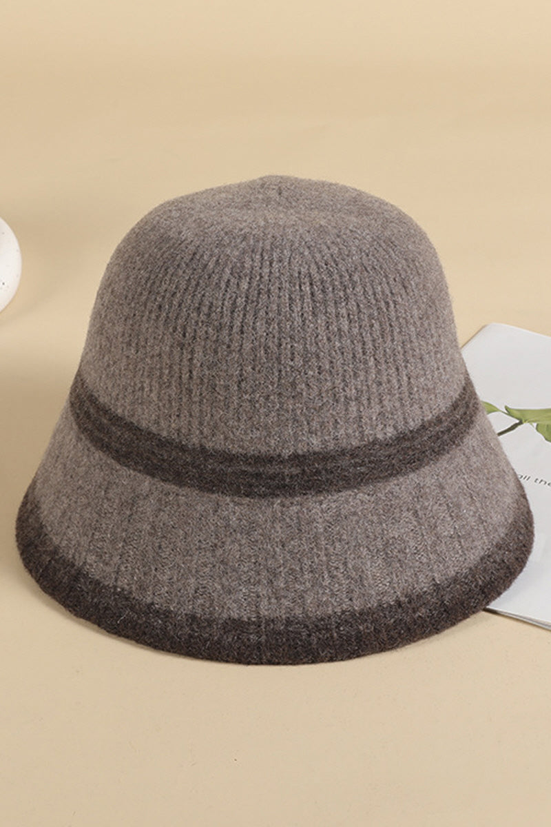 WOMEN RETRO WARM KNIT FELT HAT BUCKET HAT