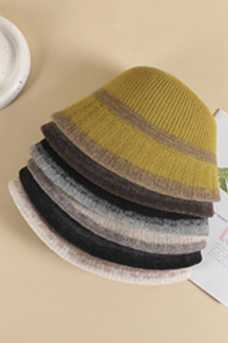 WOMEN RETRO WARM KNIT FELT HAT BUCKET HAT