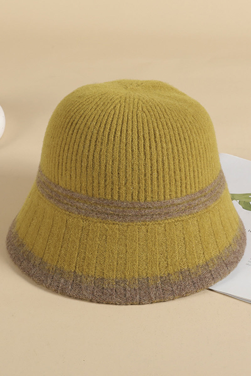 WOMEN RETRO WARM KNIT FELT HAT BUCKET HAT