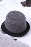 WOMEN RETRO WARM CURLING FELT HAT BUCKET HAT