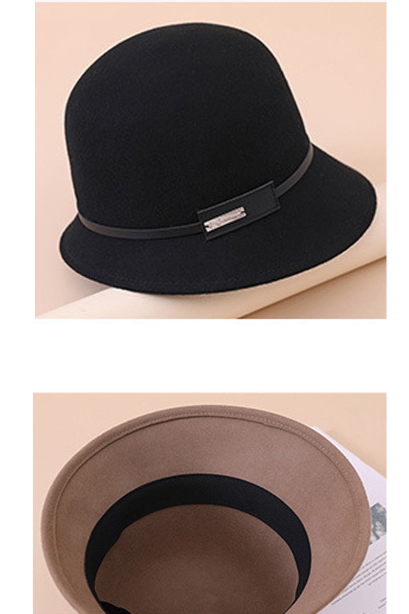 WOMEN AUTUMN AND WINTER BEVEL FELT HAT BUCKET HAT