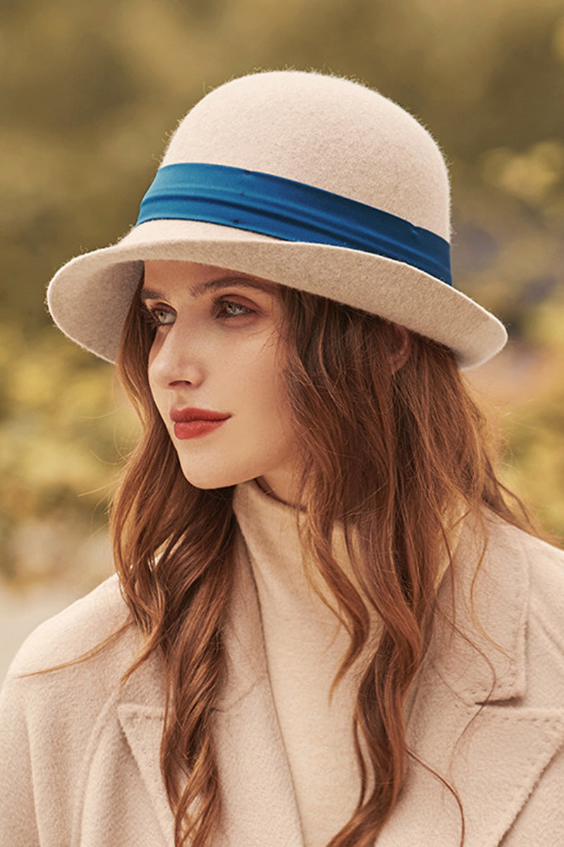 WOMEN WINTER BUCKET HAT FELT FEDORA HAT