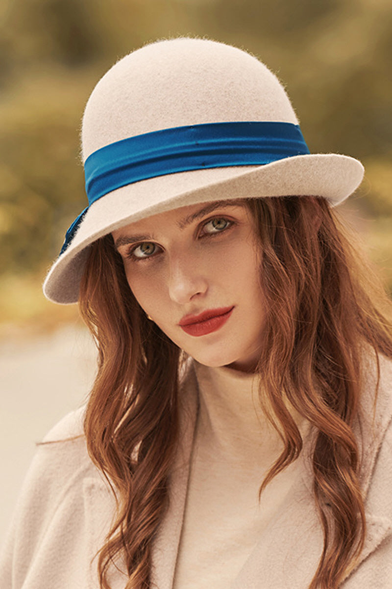 WOMEN WINTER BUCKET HAT FELT FEDORA HAT