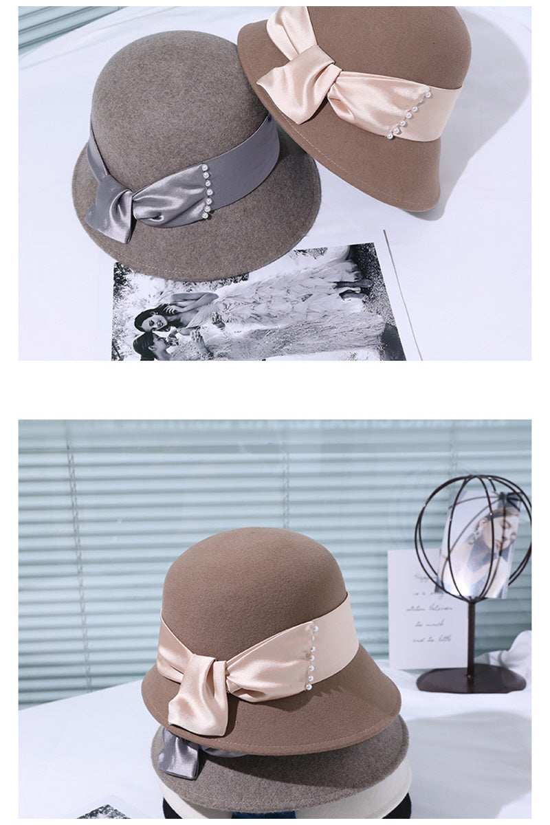 WOMEN RETRO FASHION FELT HAT BUCKET HAT