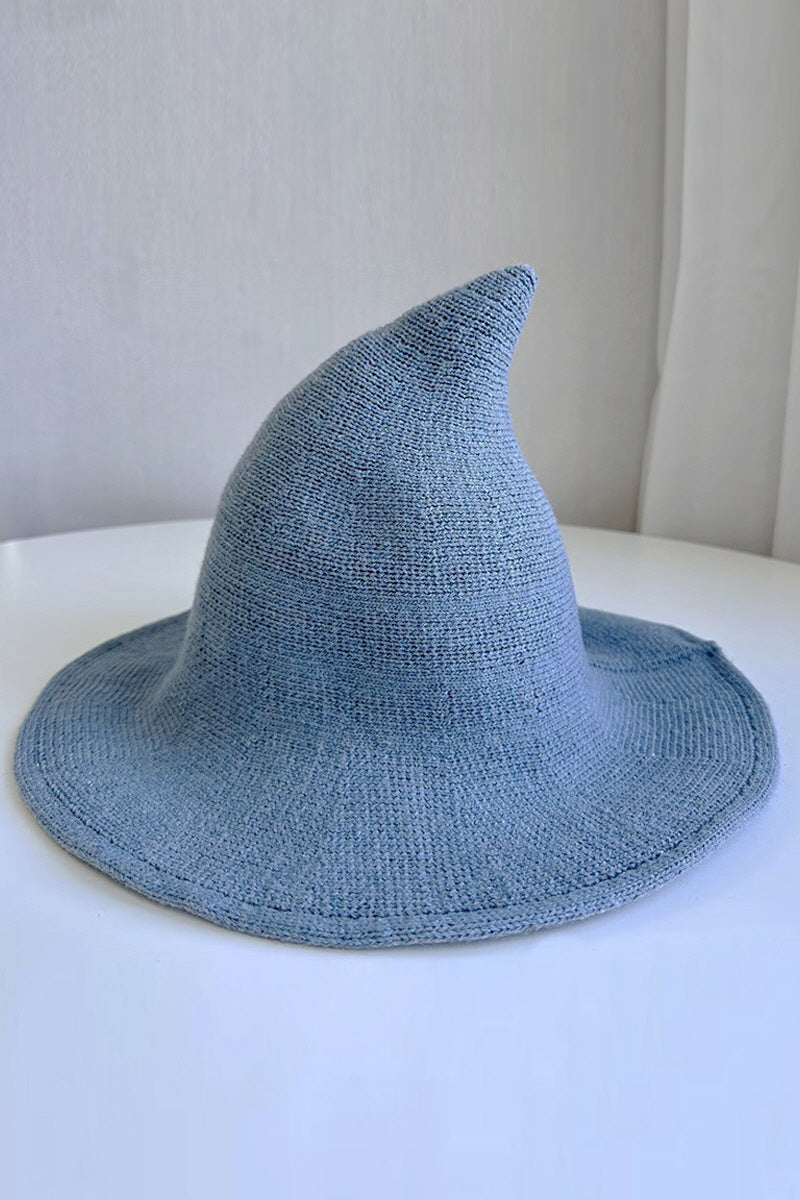 WOMEN WITCH HAT FOR HALLOWEEN SPIRE KNITTED CAP