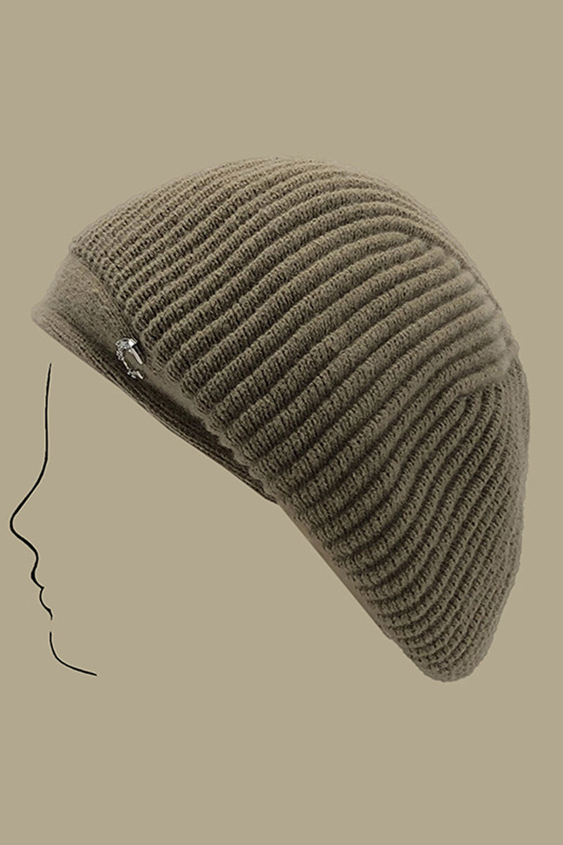 WOMEN C-LETTER DECORATIVE KNITTED BERET