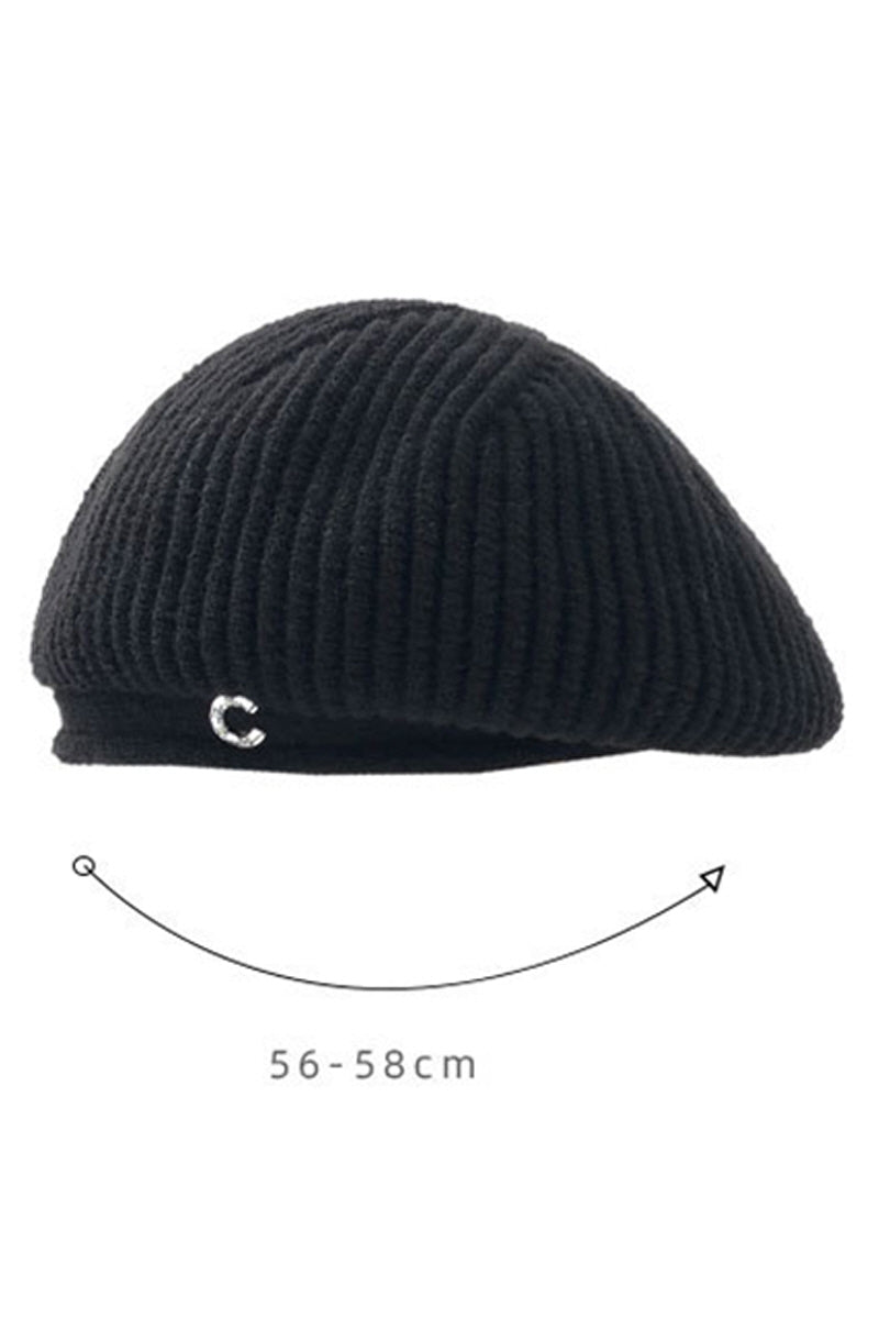 WOMEN C-LETTER DECORATIVE KNITTED BERET