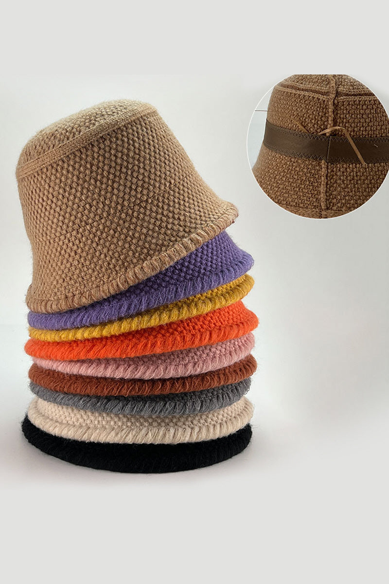 WOMEN AUTUMN AND WINTER FASHION KNITTED BUCKET HAT