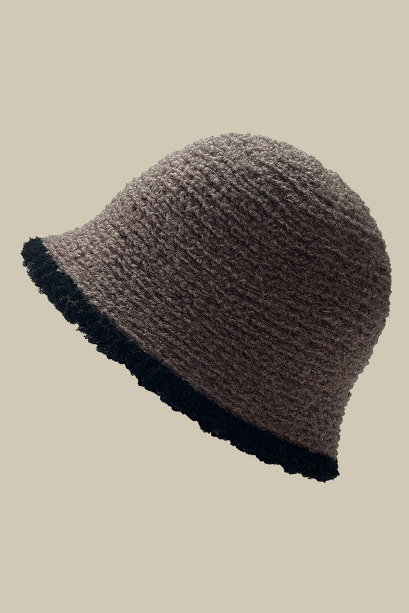 WOMEN WARM KNITTED BUCKET HAT IN AUTUMN AND WINTER