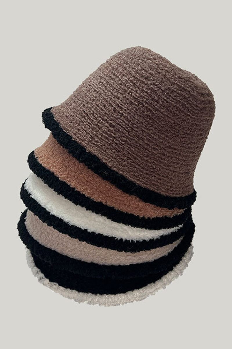 WOMEN WARM KNITTED BUCKET HAT IN AUTUMN AND WINTER