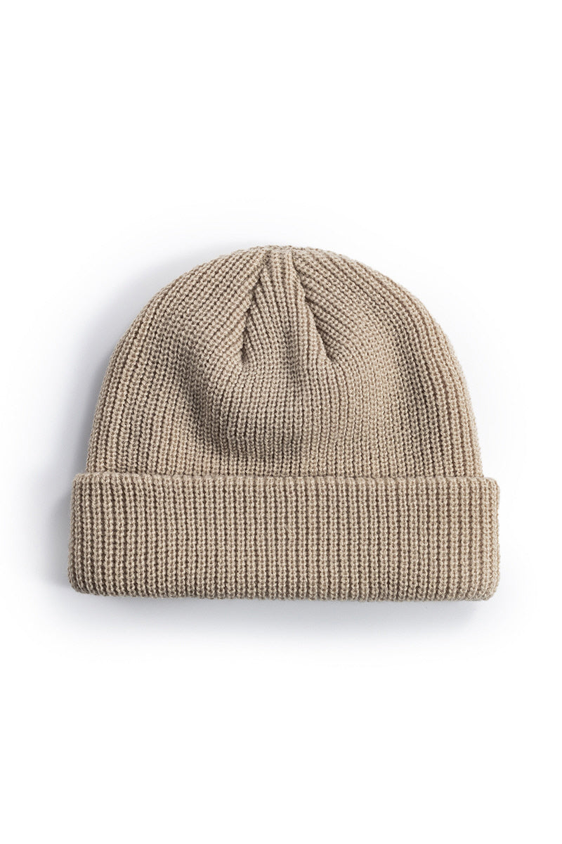 WOMEN SOLID COLOR KNIT HAT WITHOUT EAVES