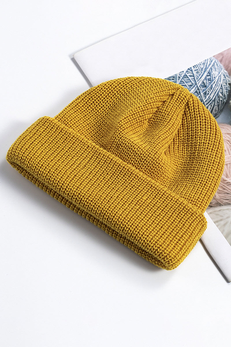 WOMEN SOLID COLOR KNIT HAT WITHOUT EAVES