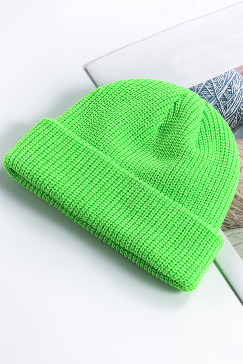 WOMEN SOLID COLOR KNIT HAT WITHOUT EAVES