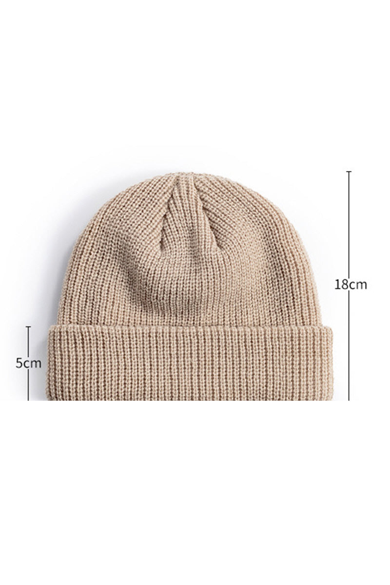 WOMEN SOLID COLOR KNIT HAT WITHOUT EAVES