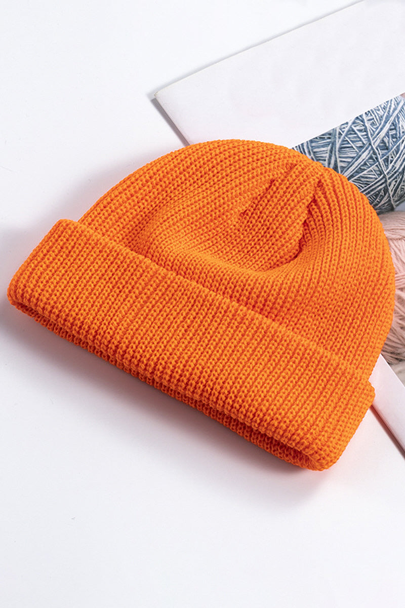 WOMEN SOLID COLOR KNIT HAT WITHOUT EAVES