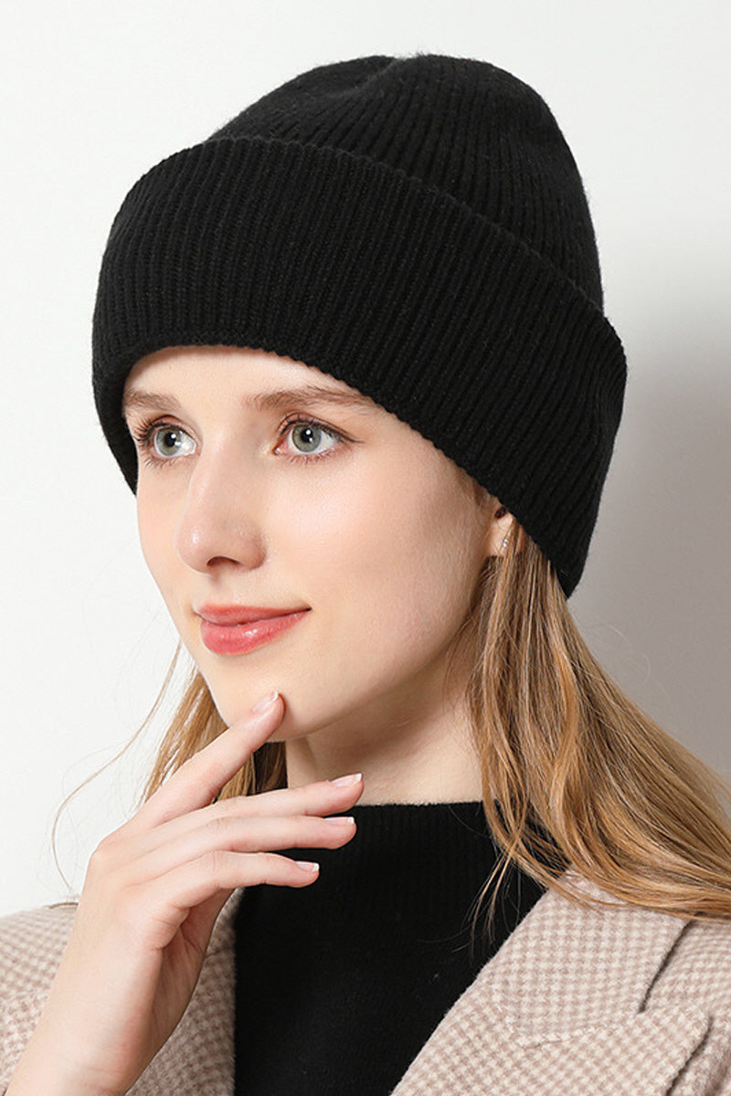 WOMEN WINTER KNIT CUFFED BEANIE SOFT WARM