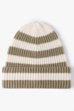 WOMEN STRIPED COLOR MATCHING SOFT HAT KNITTED HAT