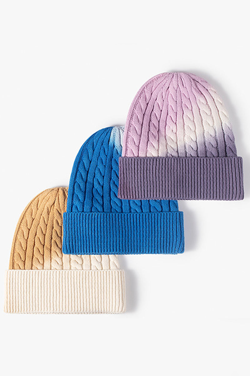 WOMEN SIMPLE WARM TIE-DYED KNITTED THREAD CAP