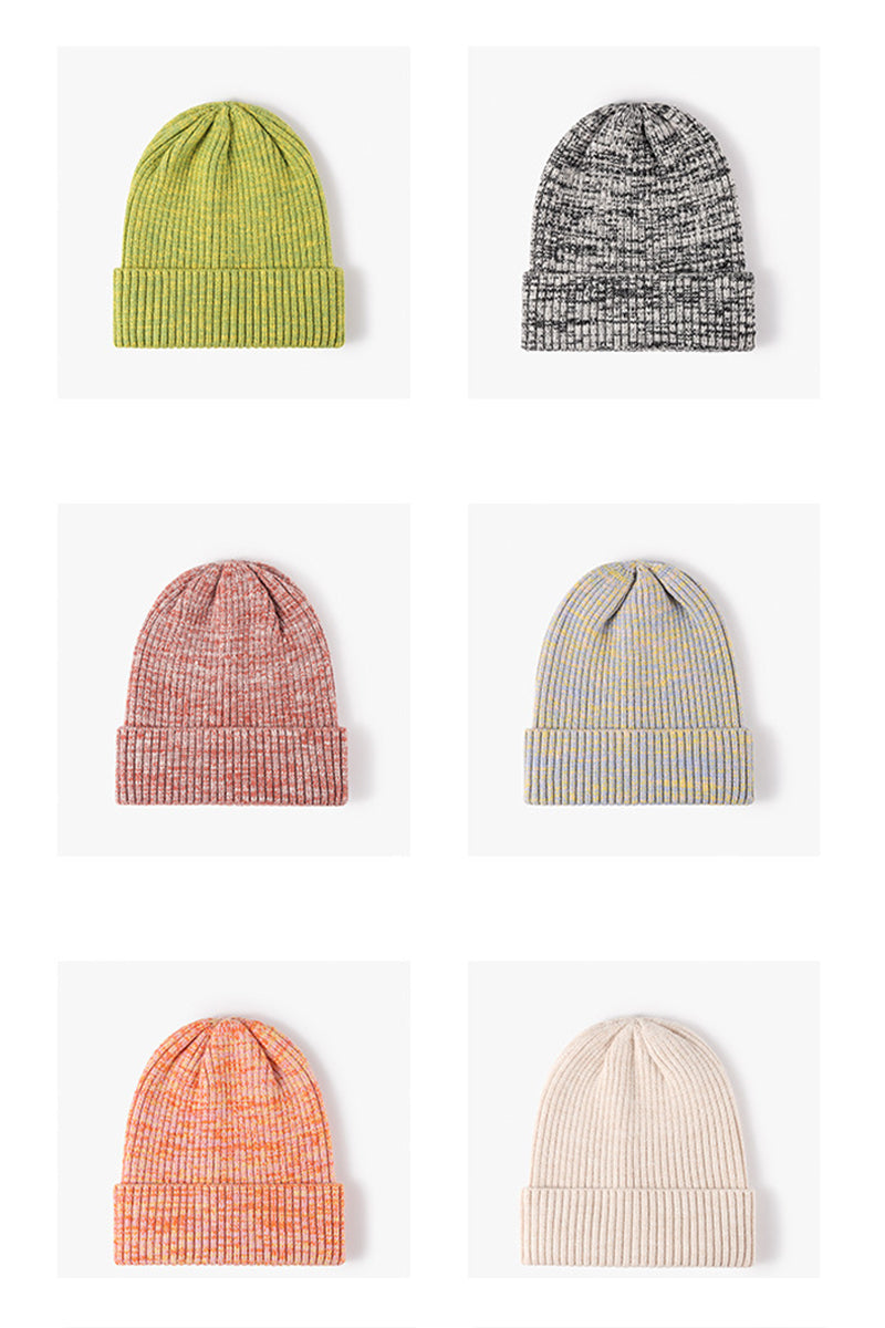 WOMEN SIMPLE THICK JACQUARD KNITTED THREAD CAP