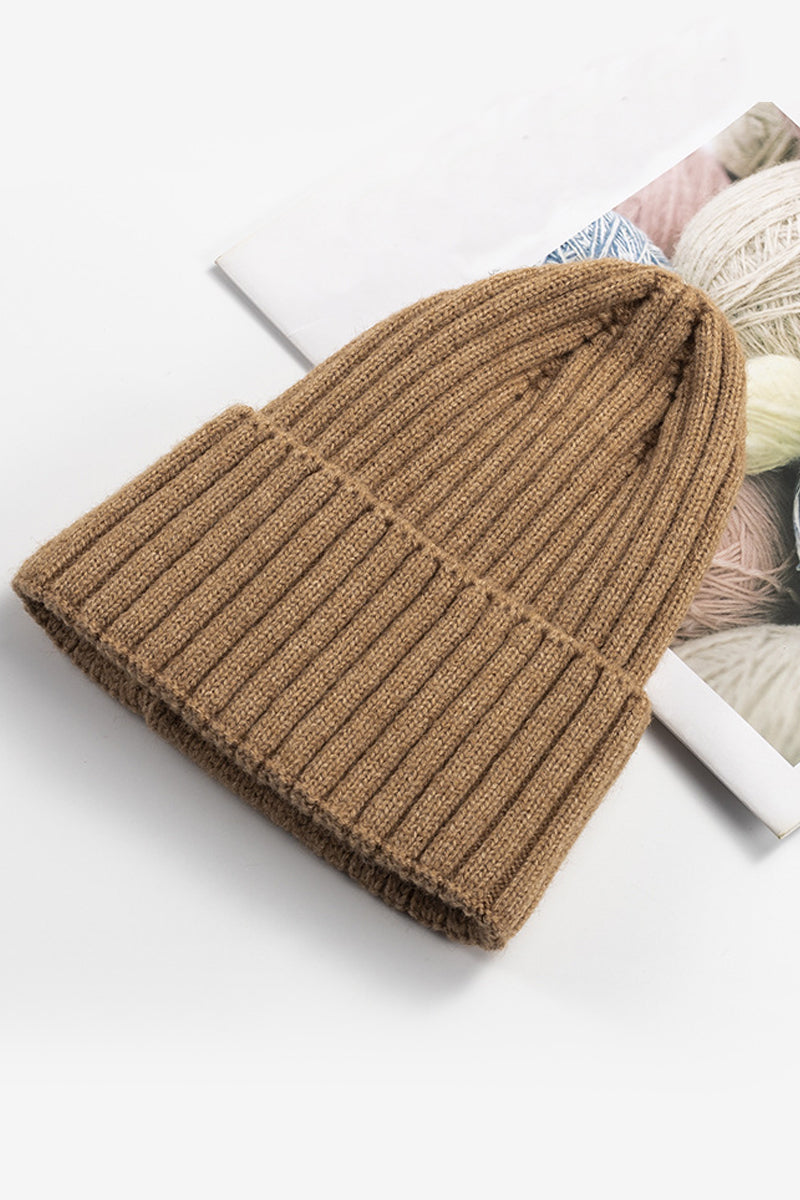 WOMEN FASHION SIMPLE WARM SOLID COLOR KNITTED HAT