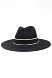 WOMEN WARM FEDORA HAT BELT PANAMA HAT