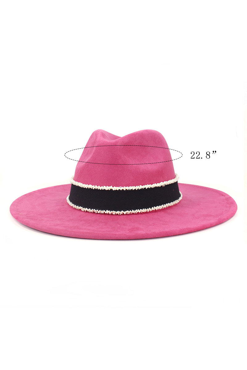 WOMEN WARM FEDORA HAT BELT PANAMA HAT