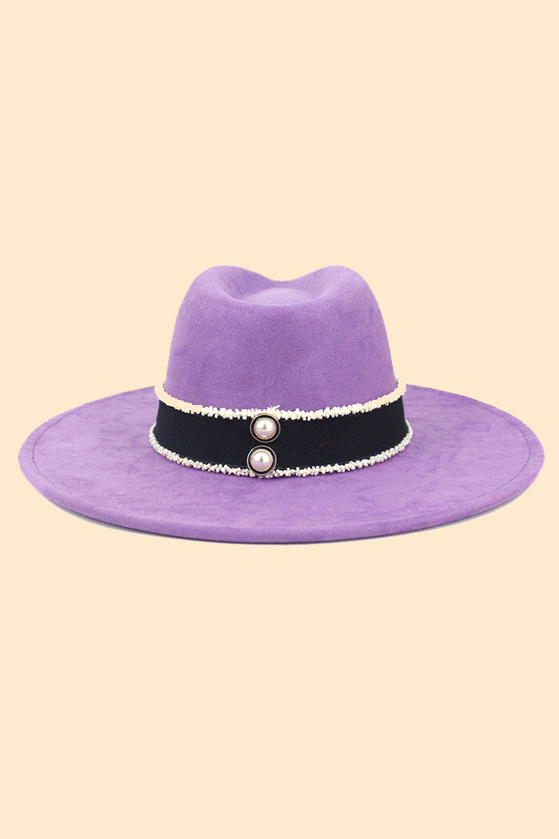 WOMEN WARM FEDORA HAT BELT PANAMA HAT