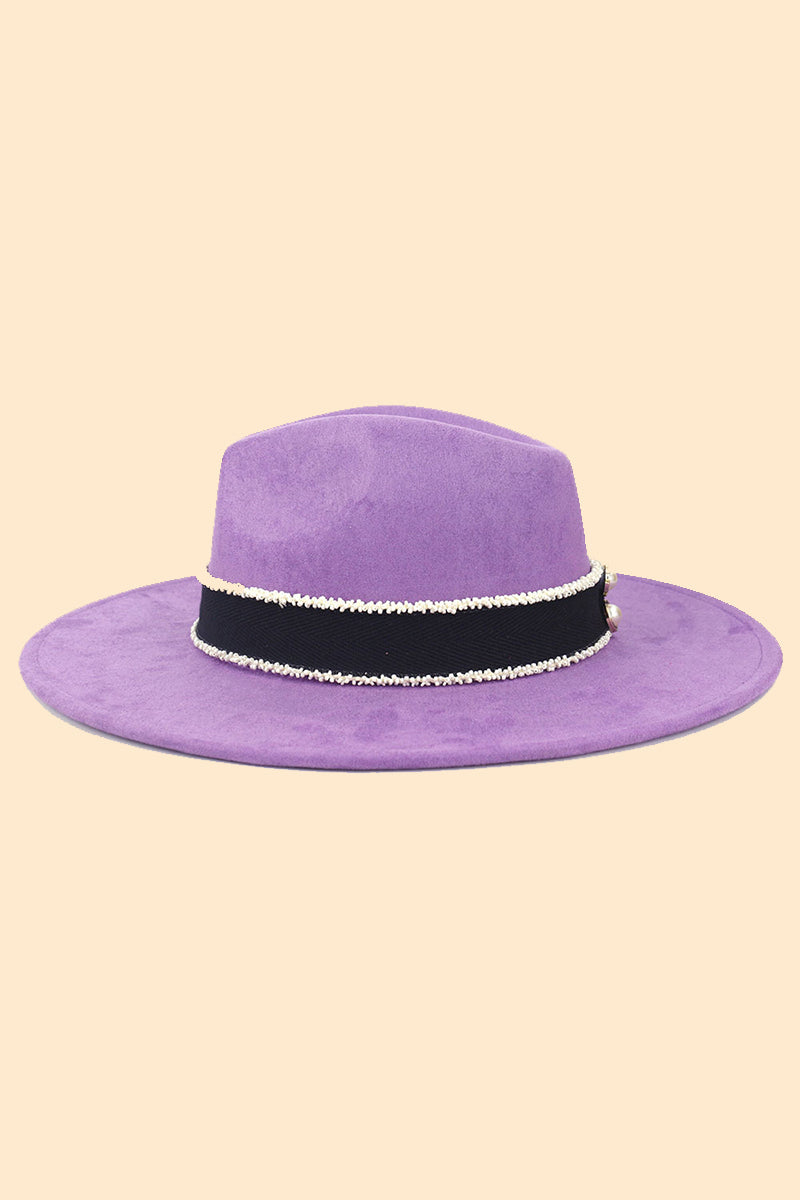 WOMEN WARM FEDORA HAT BELT PANAMA HAT