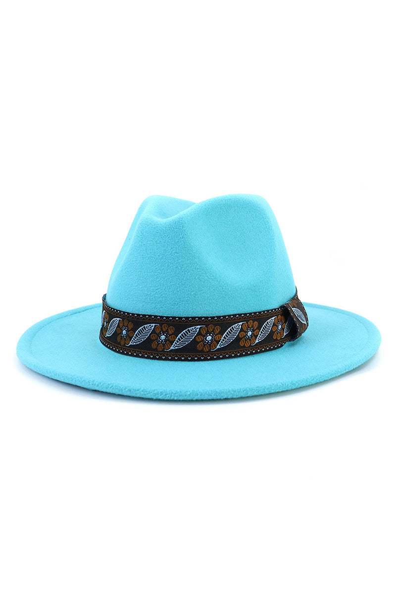 WOMEN WARM RETRO FEDORA BELT PANAMA HAT