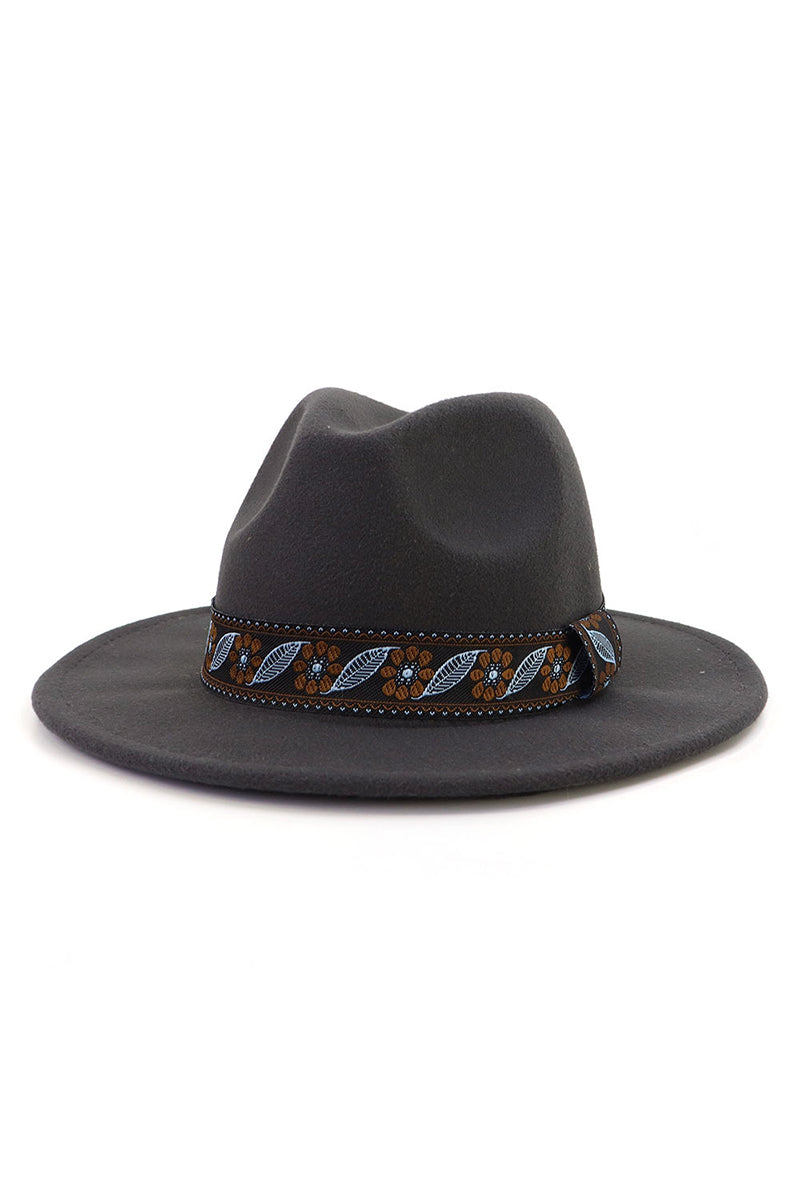 WOMEN WARM RETRO FEDORA BELT PANAMA HAT