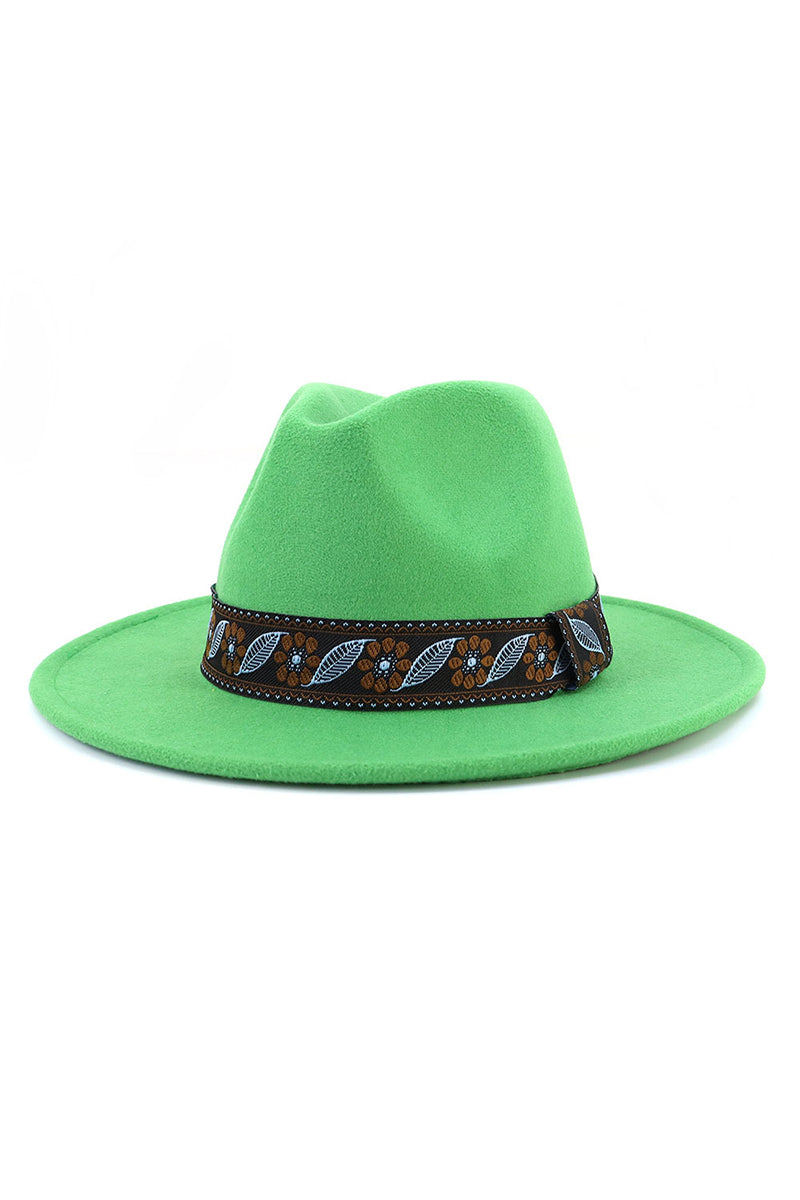 WOMEN WARM RETRO FEDORA BELT PANAMA HAT