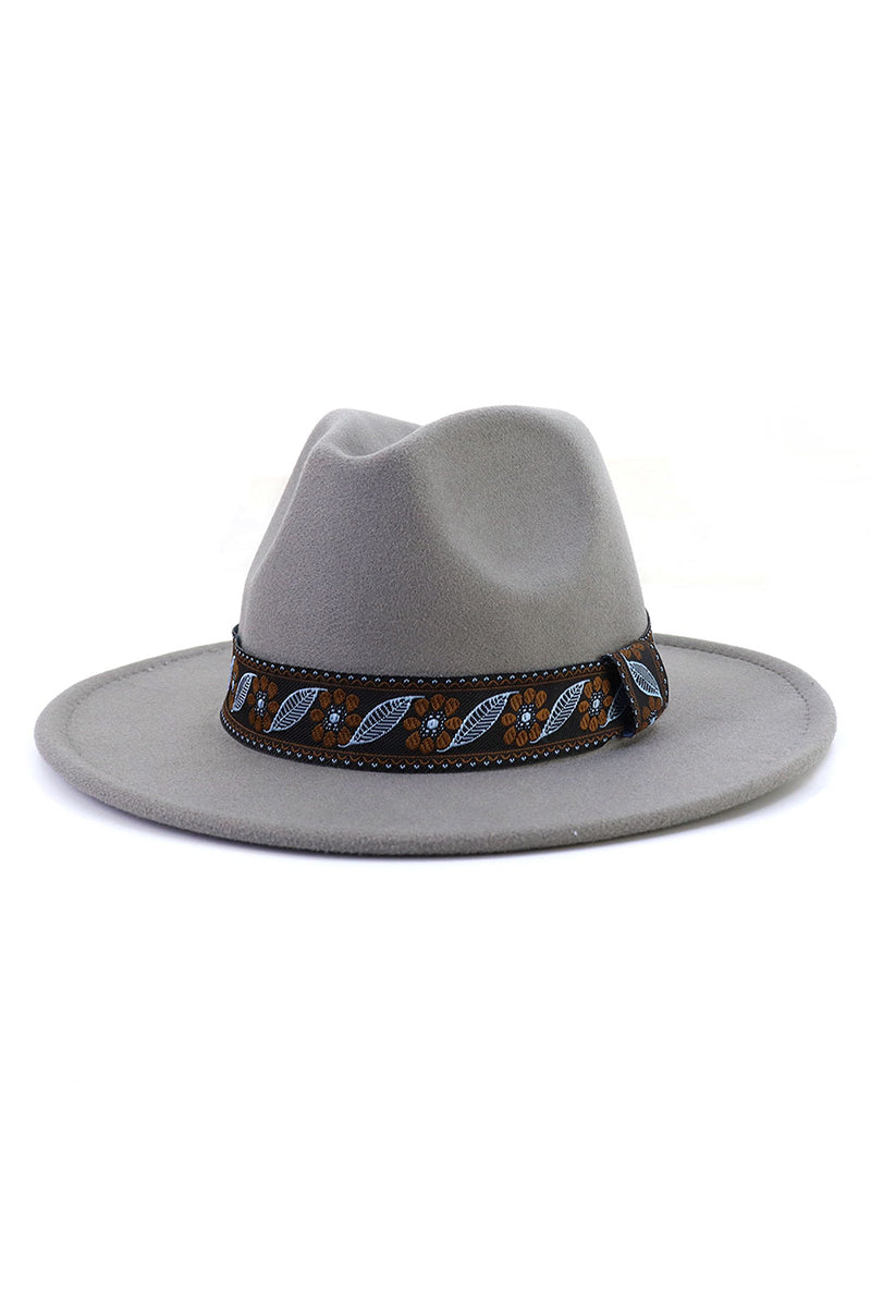 WOMEN WARM RETRO FEDORA BELT PANAMA HAT