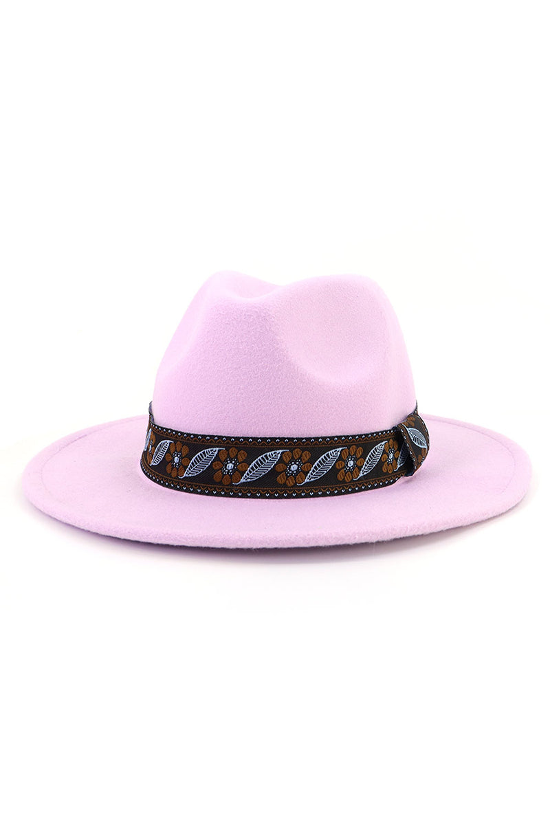 WOMEN WARM RETRO FEDORA BELT PANAMA HAT