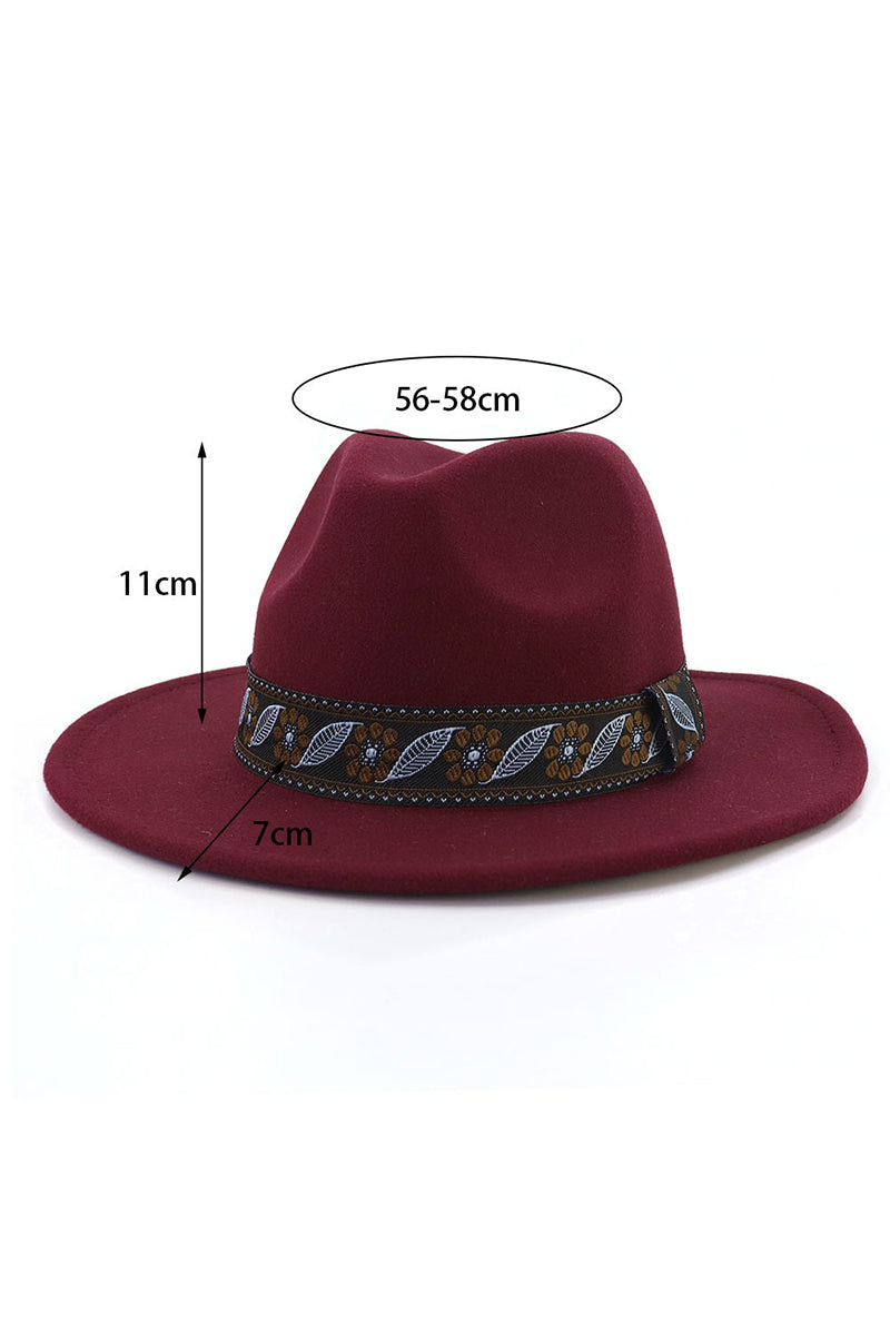 WOMEN WARM RETRO FEDORA BELT PANAMA HAT