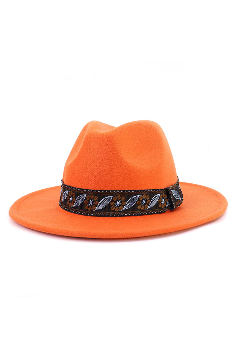 WOMEN WARM RETRO FEDORA BELT PANAMA HAT