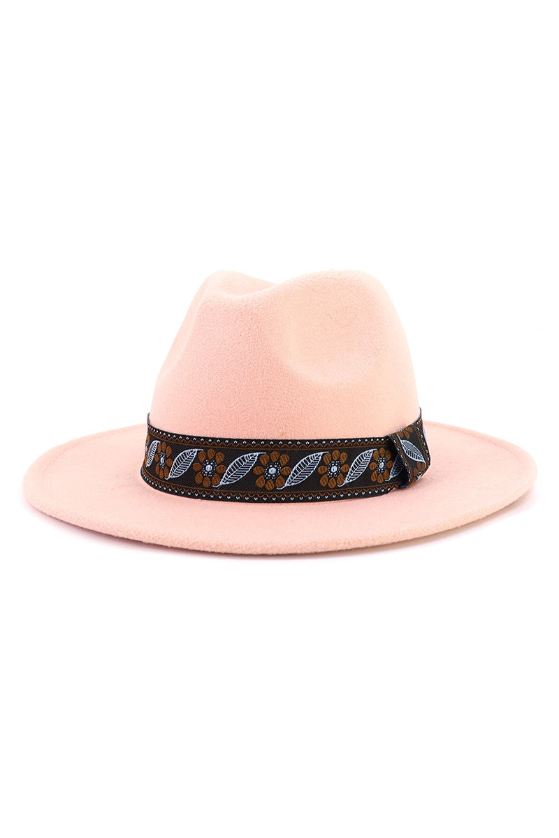 WOMEN WARM RETRO FEDORA BELT PANAMA HAT