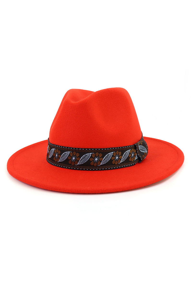 WOMEN WARM RETRO FEDORA BELT PANAMA HAT