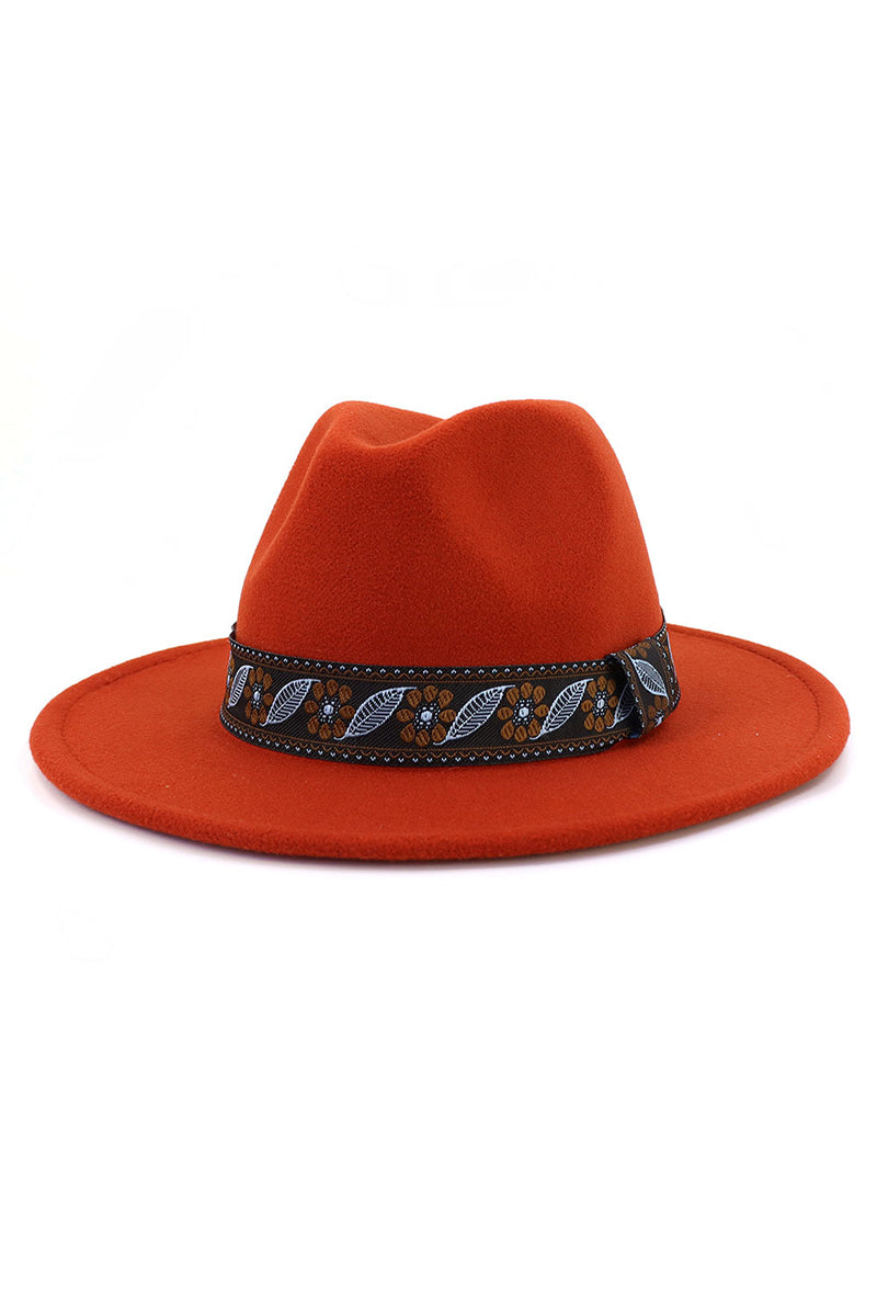 WOMEN WARM RETRO FEDORA BELT PANAMA HAT