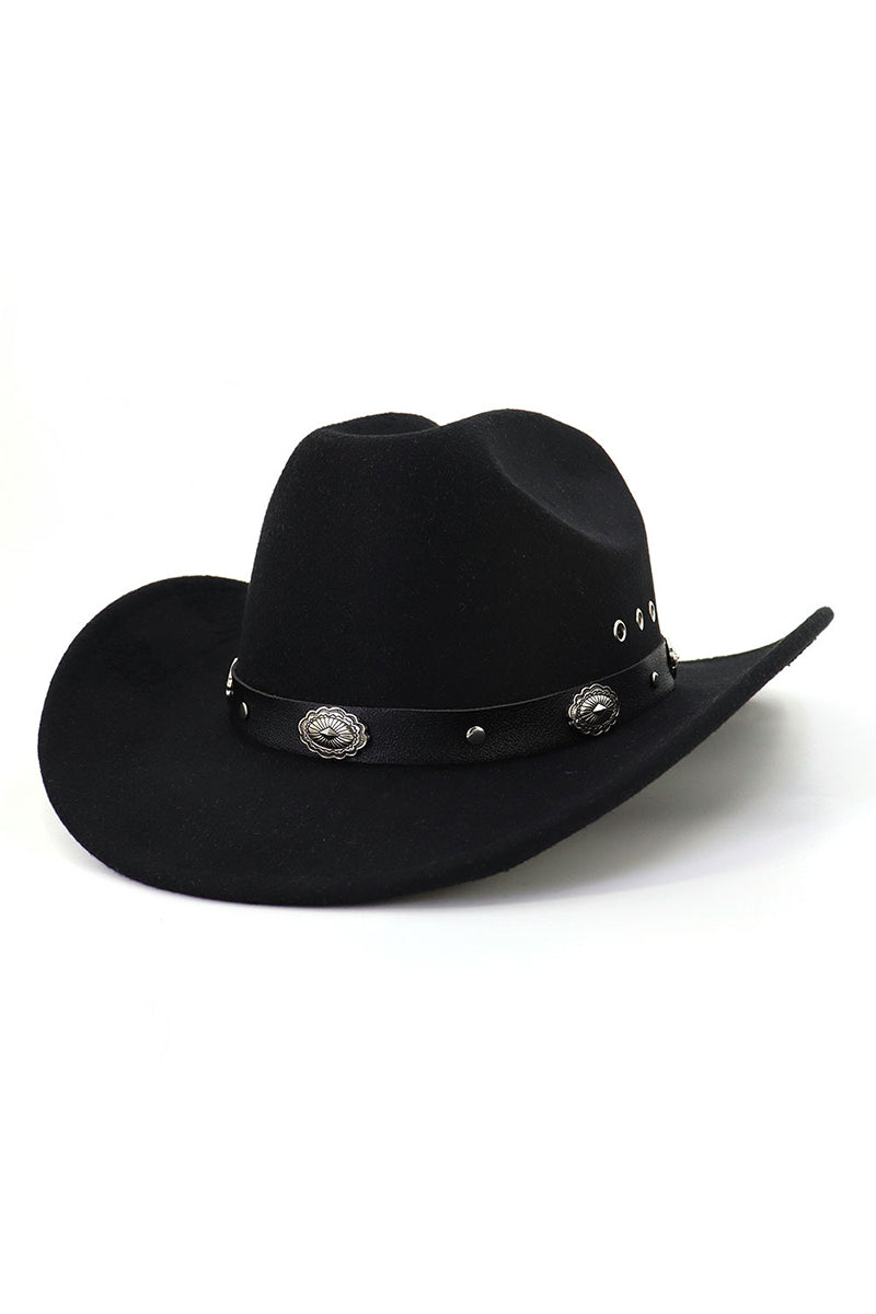 WOMEN WARM RETRO BELT JAZZ COWBOY HAT