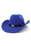 WOMEN WARM RETRO BELT JAZZ COWBOY HAT