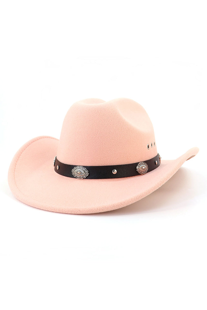 WOMEN WARM RETRO BELT JAZZ COWBOY HAT