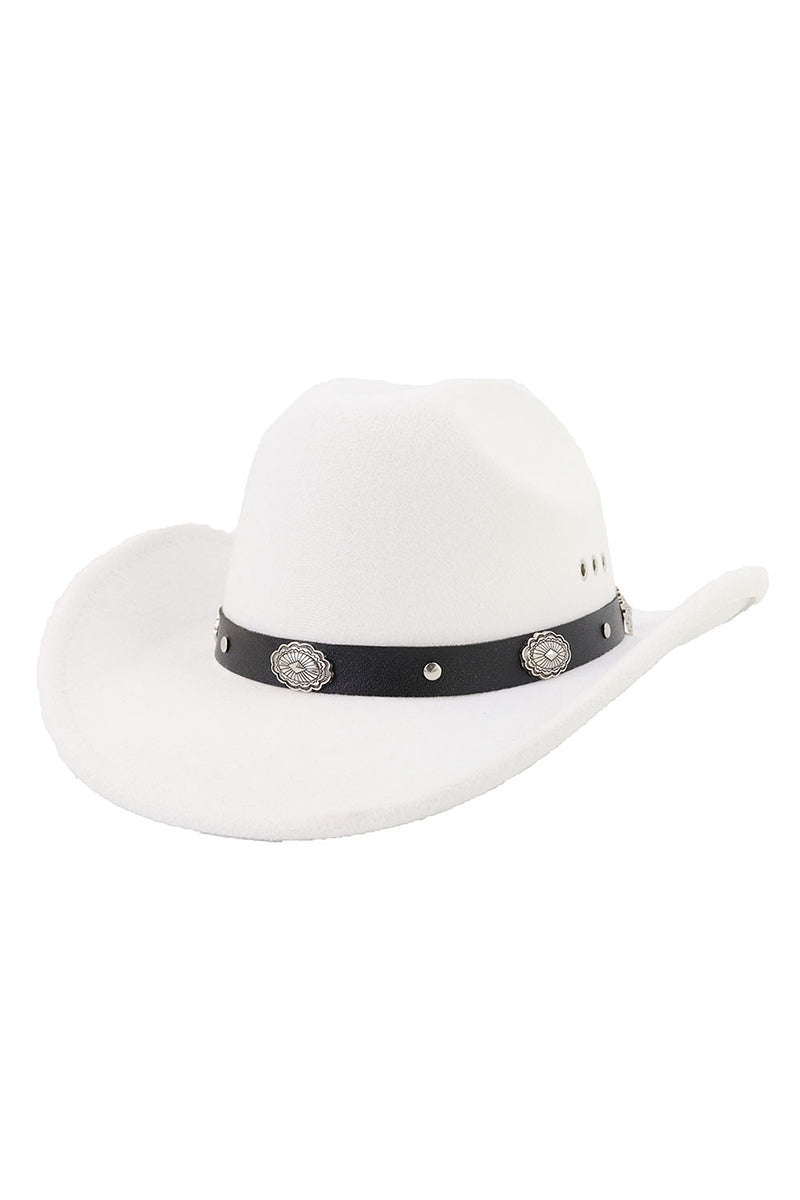 WOMEN WARM RETRO BELT JAZZ COWBOY HAT