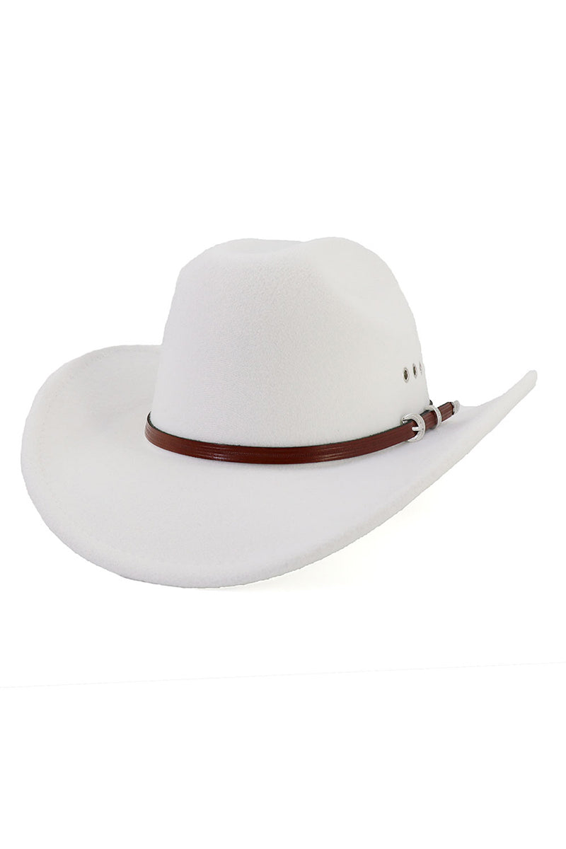 WOMEN WESTERN FELT HAT BELT JAZZ COWBOY HAT