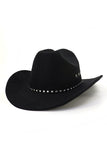 WOMEN FELT HAT BELT JAZZ COWBOY HAT