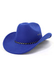 WOMEN FELT HAT BELT JAZZ COWBOY HAT