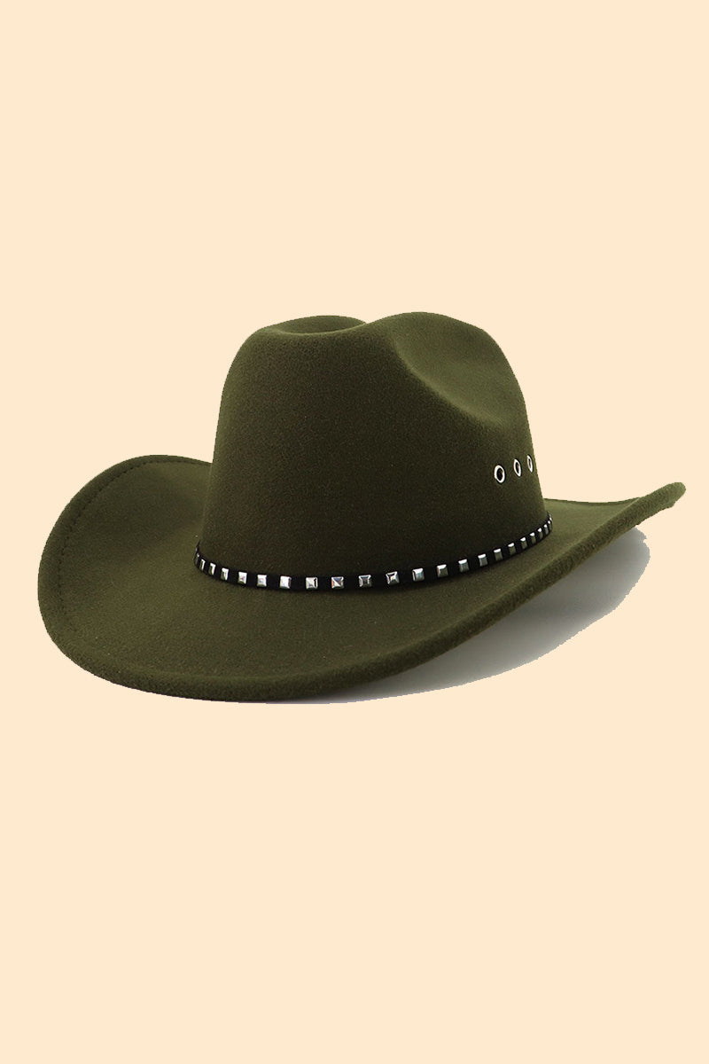 WOMEN FELT HAT BELT JAZZ COWBOY HAT