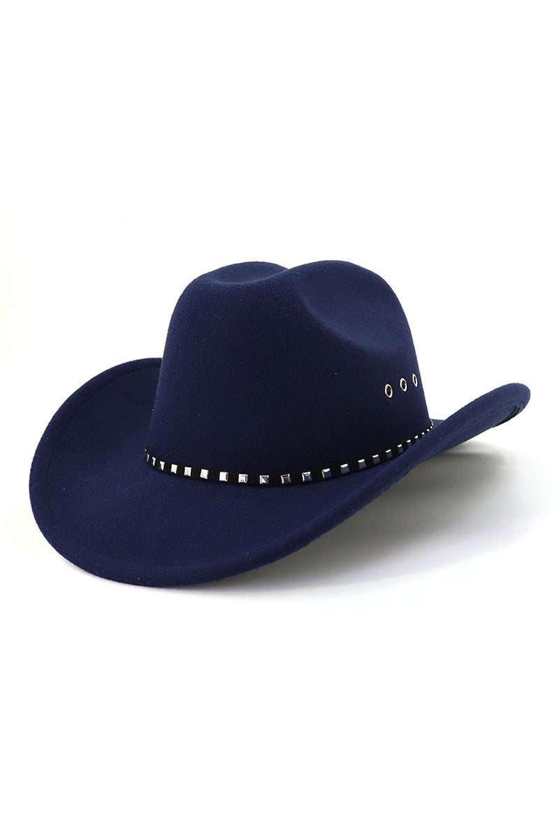 WOMEN FELT HAT BELT JAZZ COWBOY HAT