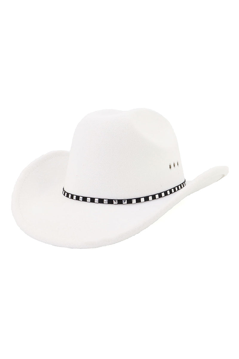 WOMEN FELT HAT BELT JAZZ COWBOY HAT